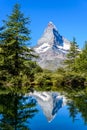 Grindjisee - beautiful lake with reflection of Matterhorn at Zermatt, Switzerland Royalty Free Stock Photo