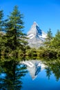 Grindjisee - beautiful lake with reflection of Matterhorn at Zermatt, Switzerland Royalty Free Stock Photo