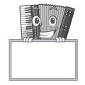 Grinning with board according cartoons in the music room Royalty Free Stock Photo