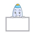 Grinning board cute rocket character cartoon