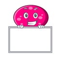 Grinning with board ellipse character cartoon style