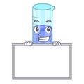 Grinning with board graduated cylinder with on mascot liquid