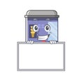 Grinning with board ice cream vending machine cartoon formed character