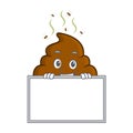 Grinning board Poop emoticon character cartoon