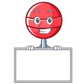 Grinning board sweet lollipop character cartoon