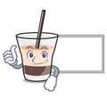 Grinning with board white russian character cartoon Royalty Free Stock Photo