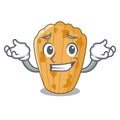 Grinning cake madeleine french isolated on mascot