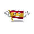 Grinning character spain flag is stored cartoon drawer