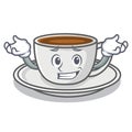 Grinning coffee character cartoon style Royalty Free Stock Photo