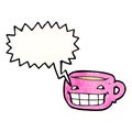 grinning coffee mug cartoon Royalty Free Stock Photo