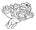 Grinning dog attack coloring page Royalty Free Stock Photo