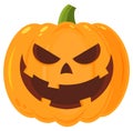 Grinning Evil Halloween Pumpkin Cartoon Emoji Face Character With Expression