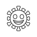 Grinning face emoji line icon