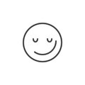 Grinning face emoji line icon