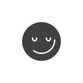 Grinning face emoji vector icon