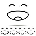 Grinning, face, with, smiling, eyes different shapes icon. Simple thin line, outline vector of emotion icons for UI and UX,