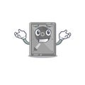 Grinning hard drive internal mascot isolated cartoon