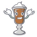 Grinning irish coffee character cartoon Royalty Free Stock Photo