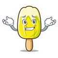 Grinning lemon ice cream character cartoon