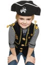 Grinning little girl pirate Royalty Free Stock Photo