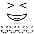 Grinning, squinting different shapes icon. Simple thin line, outline vector of emotion icons for UI and UX, website or mobile