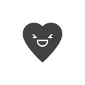 Grinning Squinting emoticon vector icon