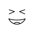 grinning, squinting icon. Simple thin line, outline vector of Emotion icons for UI and UX, website or mobile application