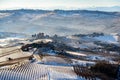 Grinzane Cavour Castle and mountains in northern italy, langhe r Royalty Free Stock Photo