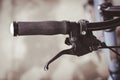 Grip and brake lever of the mountain bike Royalty Free Stock Photo