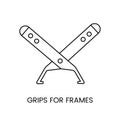 Grips for bee frames linear icon, vector illustration beekeeper's tools. Royalty Free Stock Photo