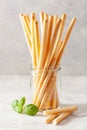 Grissini crispy italian bread sticks Royalty Free Stock Photo