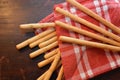 Grissini italians snack with rosemary and salt