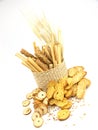 Grissini sticks and rusks Royalty Free Stock Photo