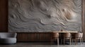 Grit And Grain: Wavy Wall Dining Area With Texture Art Piece