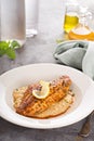 Grits with fried fish Royalty Free Stock Photo