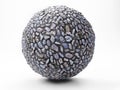 Gritstone sphere on white background Royalty Free Stock Photo