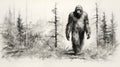 Gritty Elegance: Capturing The Enigmatic Bigfoot In Stunning Artwork