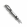 Gritty Elegance: Hand Drawn Fountain Pen Art With Simple Line Art Royalty Free Stock Photo