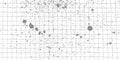 Gritty halftone dot overlay with tiny black paint splashes and chaotic ink stains