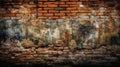 Gritty texture of a brick wall. AI generated Royalty Free Stock Photo