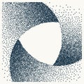 Gritty vector geometric shape background illustration template. Abstract noisy grit infinite swirl grange loop Isolated