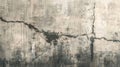 A gritty weathered wall with a mix of neutral tones showcasing a deep crack reminiscent of a lightning bolt Royalty Free Stock Photo