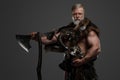 Grizzled elderly Viking warrior, displaying strength and wisdom Royalty Free Stock Photo