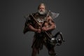 Grizzled elderly Viking warrior, displaying strength and wisdom Royalty Free Stock Photo