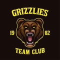 GRIZZLIES TEAM CLUB MASCOT ILLUSTRATION