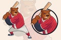 Grizzly Bear in Baseball Uniform