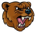 Grizzly Bear Cartoon Mascot Angry Face Royalty Free Stock Photo