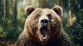 Surprised Bear Screaming In Realistic Hyper-detailed Rendering