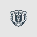 Grizzly bear head monogram design logo inspiration