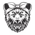 Grizzly bear headband bandana line art. Farm Animal. Black bear logos or icons. vector illustration